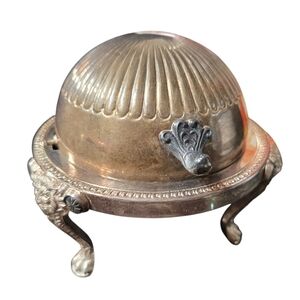 1883 FB Rogers Silver 273 silver plate Roll Top Caviar Butter Dish Server vtg